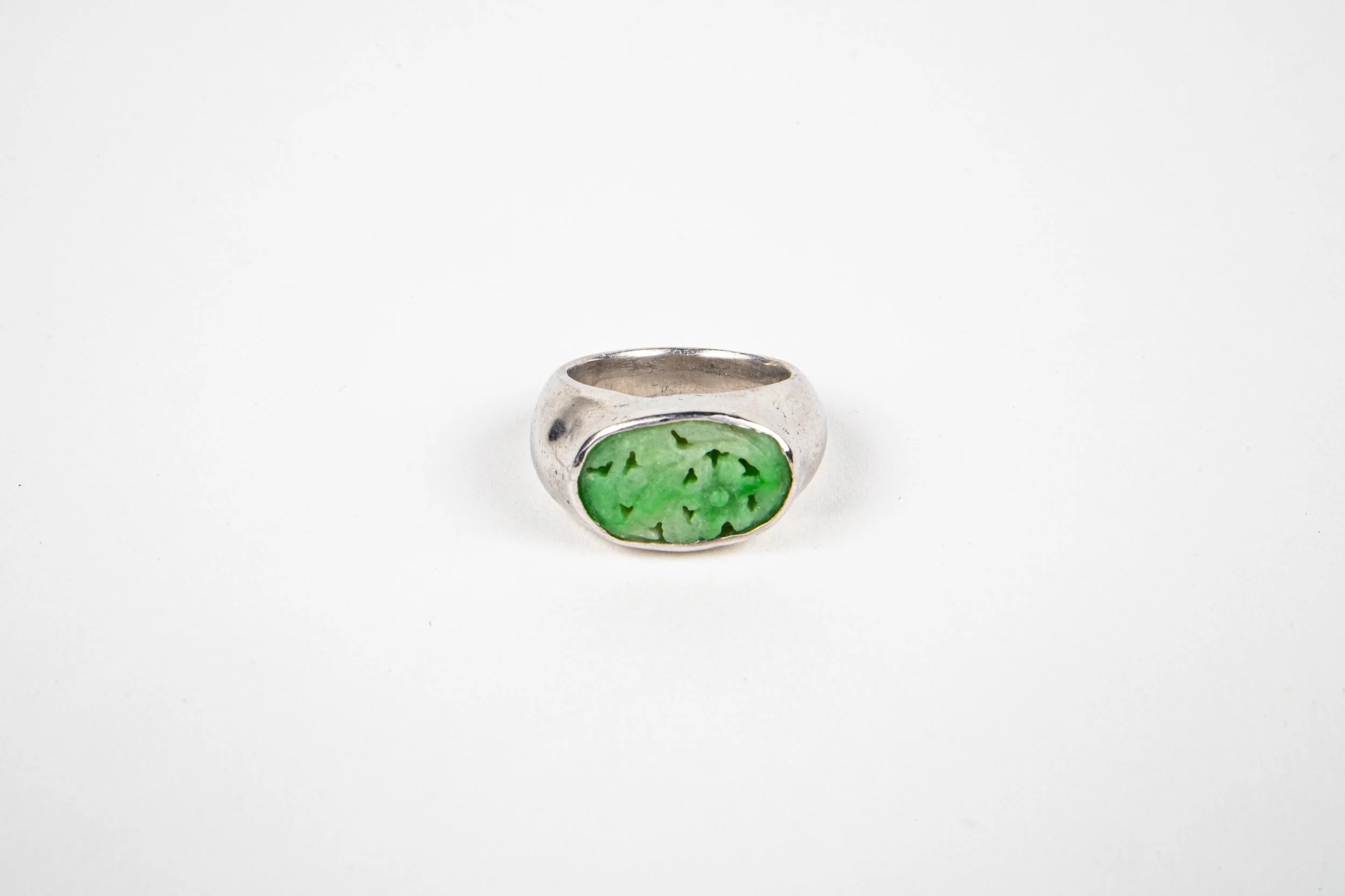 Sterling silver with jade