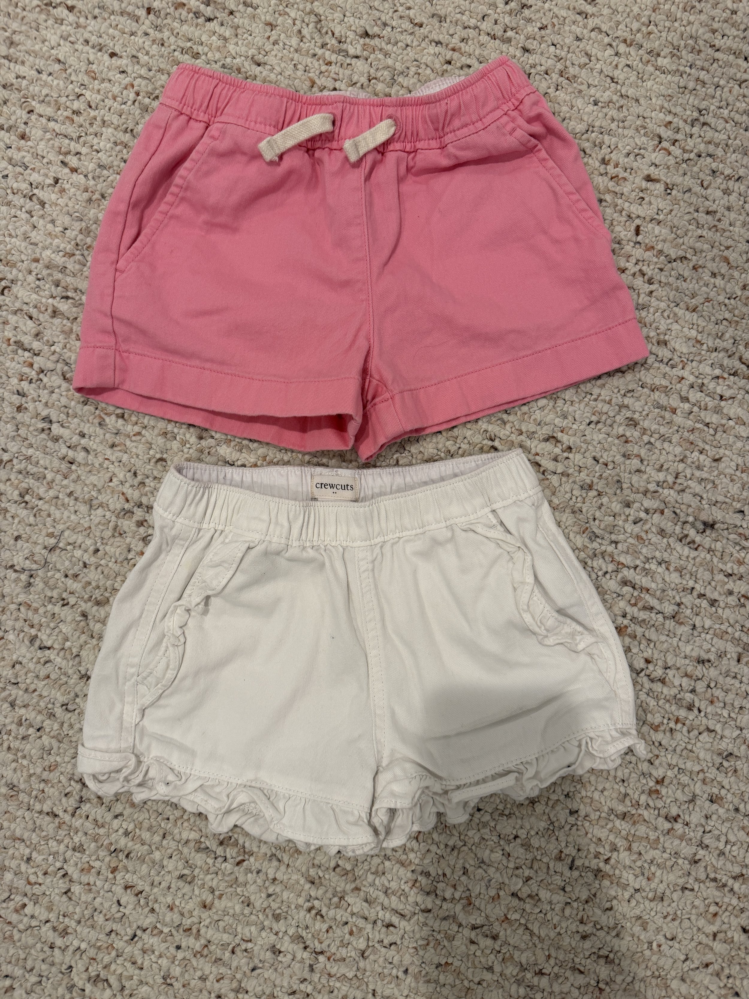 Crew Cuts Set of 2 Pink and White Kids Shorts Set Size 5