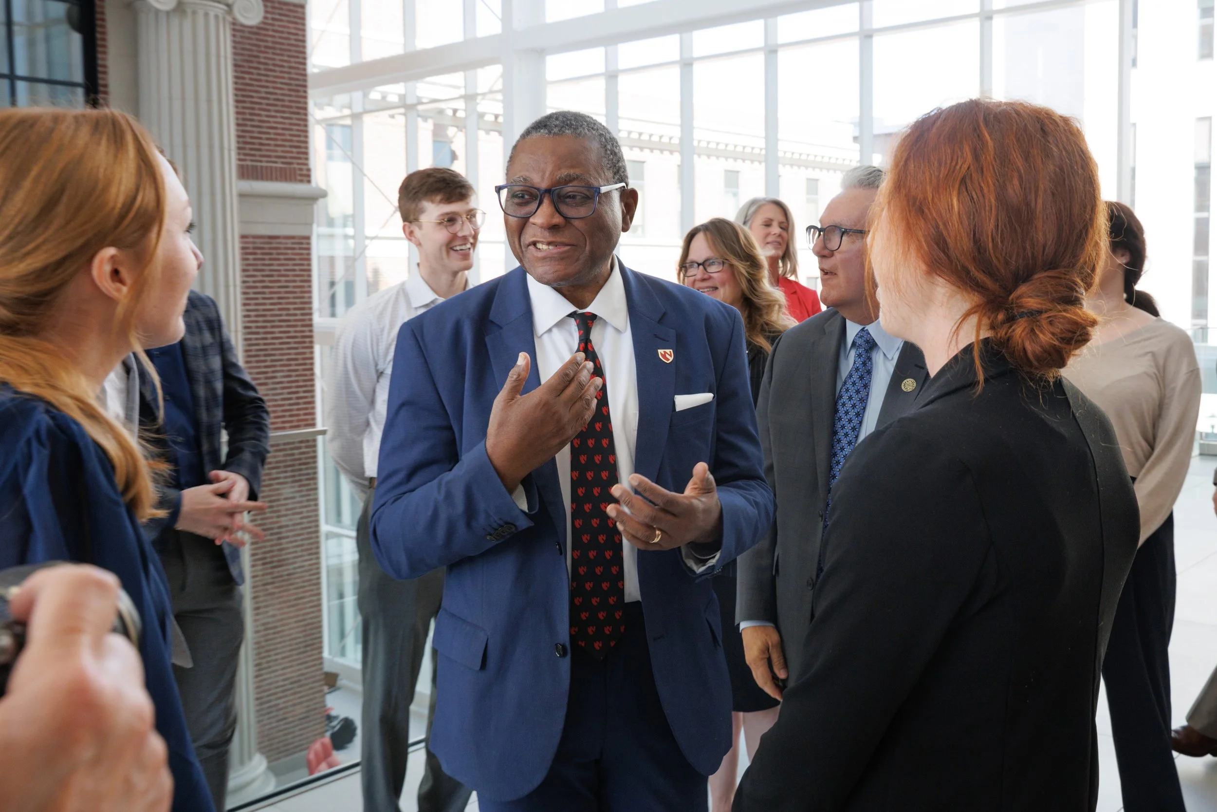 Dr. Dele Davies talks to students from RHOP program