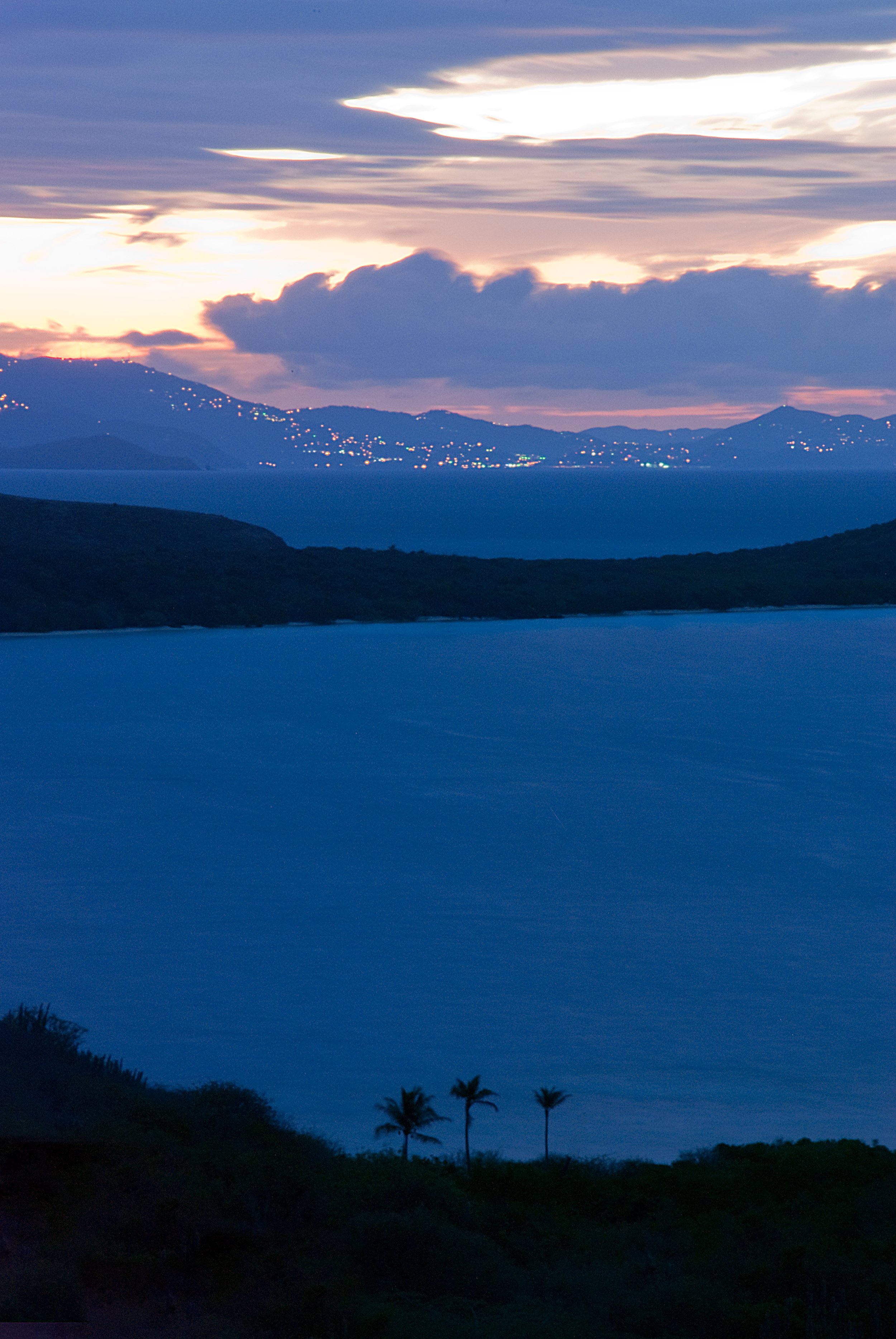 Before daybreak across Culebra, Culebrita and St. Thomas