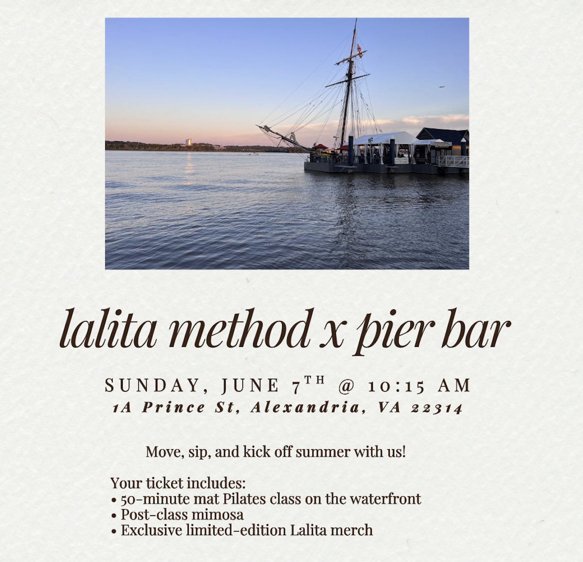 Lalita x Pier Bar Pop-Up Mat Class