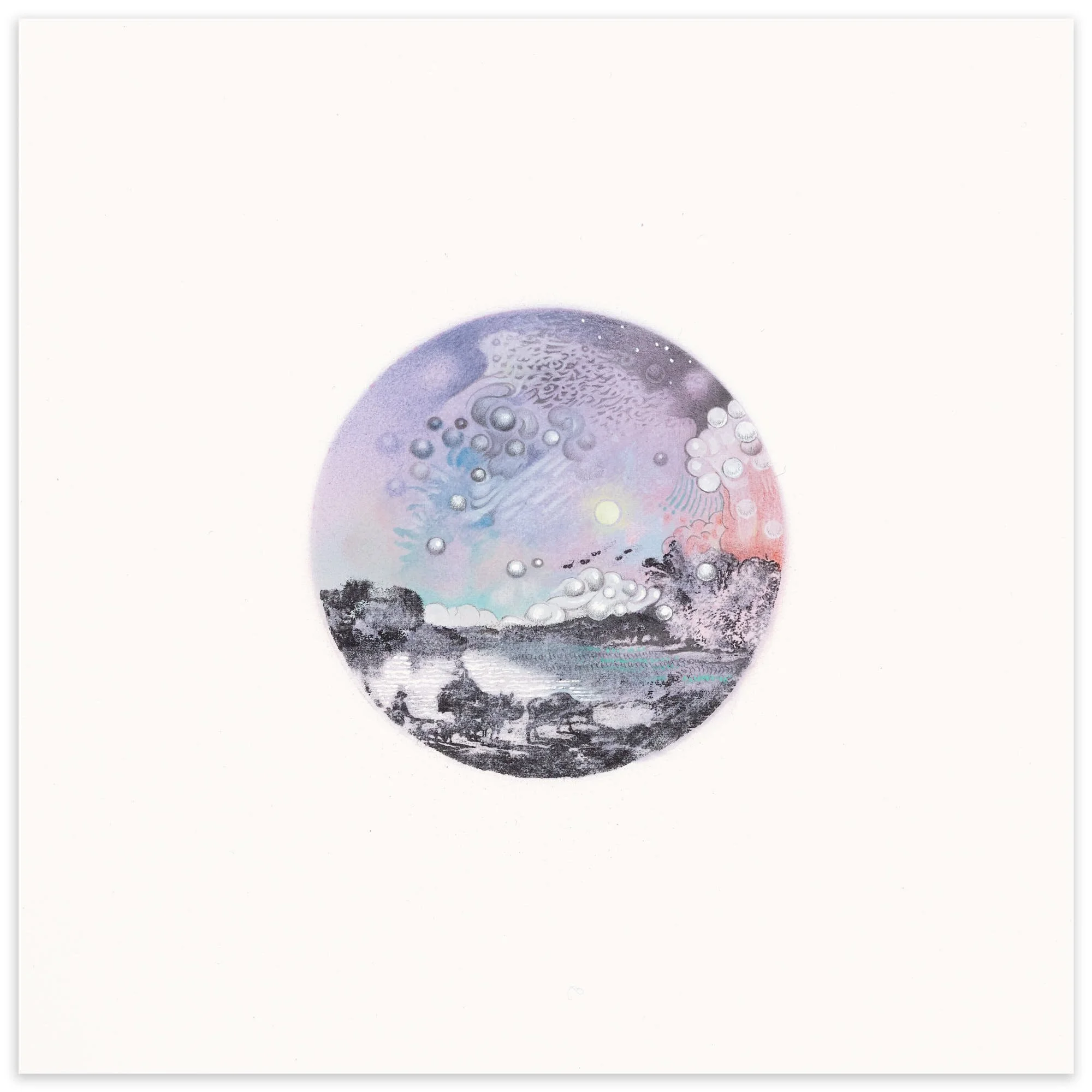 Anouk Mercier – "Landscape with Full Moon and Travelers Crossing a Lake", 2024