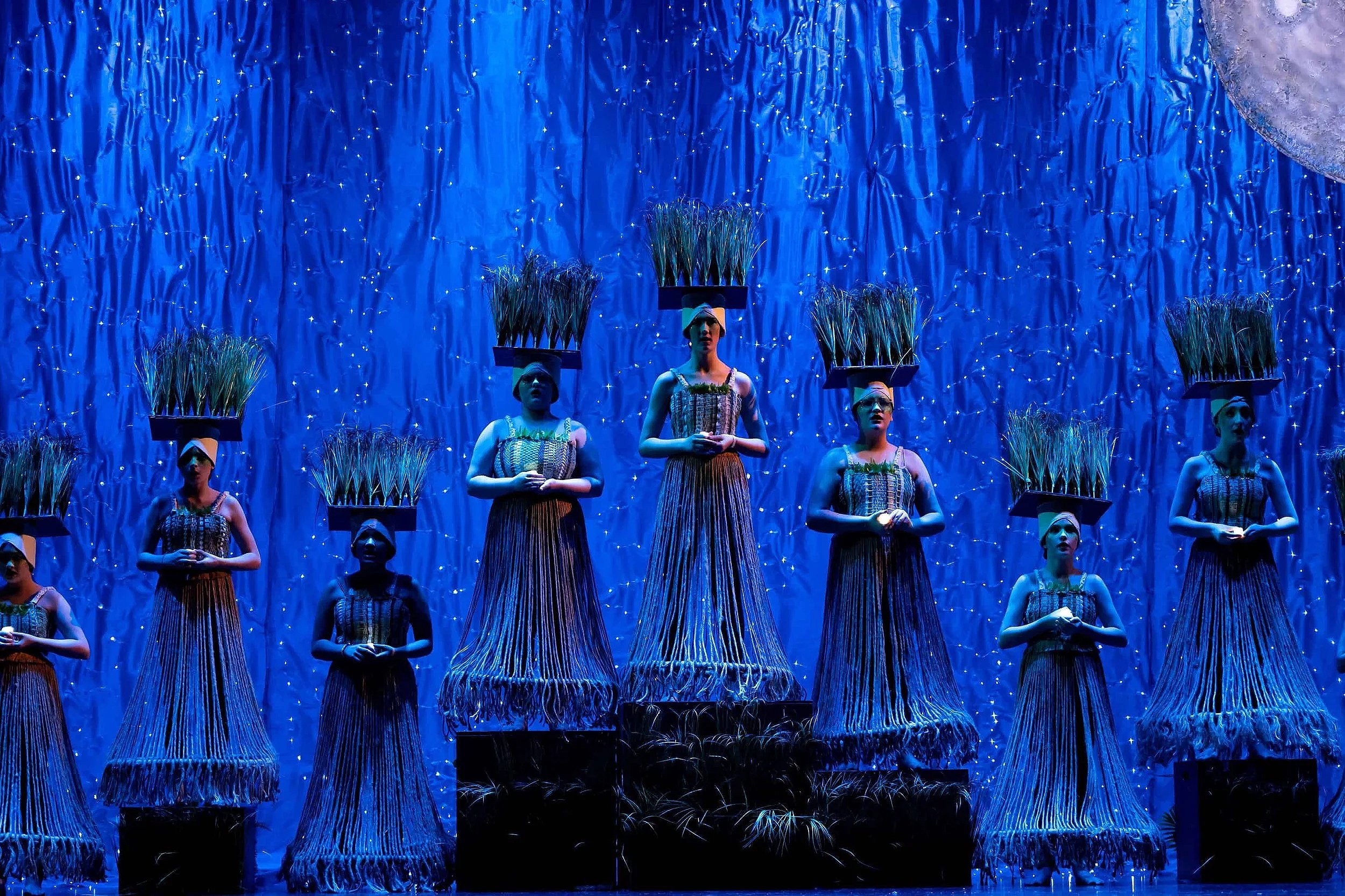 The Lion King JR, grasslands chant, performing arts, stage, musical theater, costume design, Asheville theater, The Performing Arts Company of Asheville, PACA, AJT, Asheville Junior Theater, act, sing, dance, stage, confidence, social-emotional,