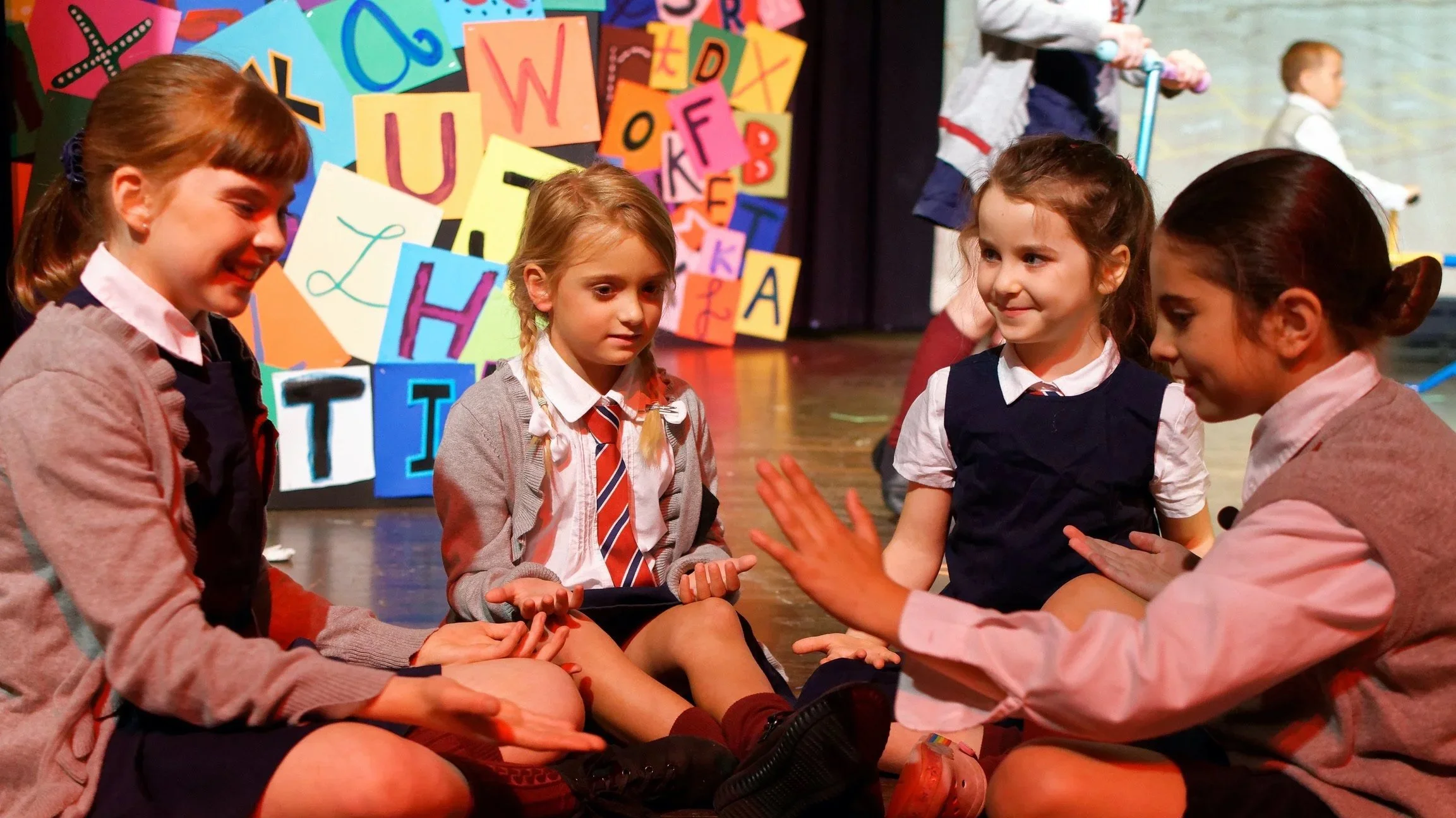 Matilda the Musical JR, Matilda, Trunchbull, Miss Honey, kids on stage, mini co class series, performing arts, ages 4-7, sing, act, dance, Asheville Junior Theater, AJT, PACA, The Performing Arts Company of Asheville, tiny tots on stage