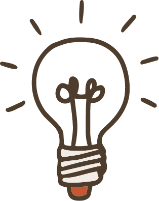 Simple illustration of a light bulb with lines radiating outward for Desert Dog Films Bend Oregon video production company