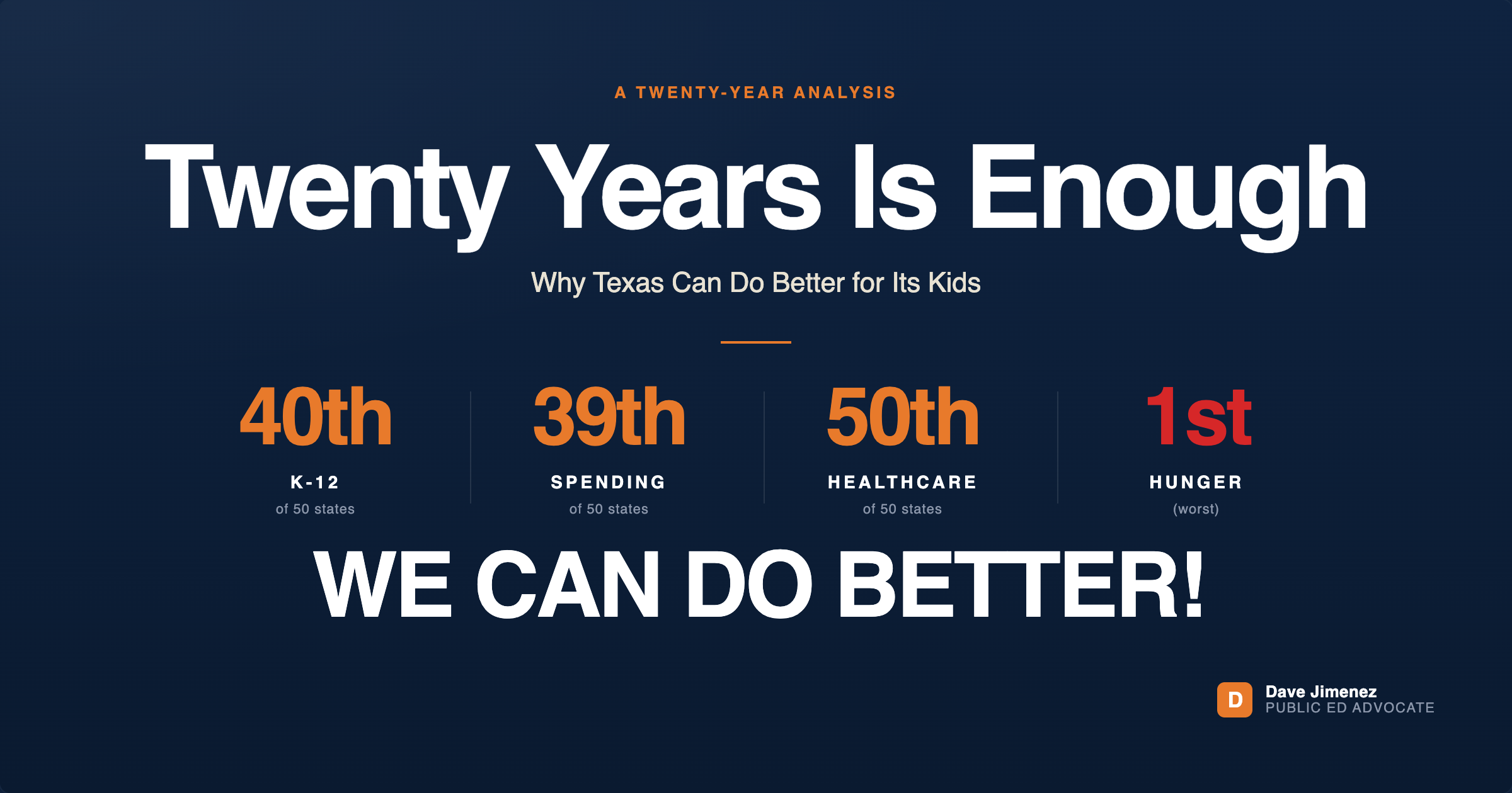Twenty Years Is Enough: Why Texas Can Do Better for Its Kids