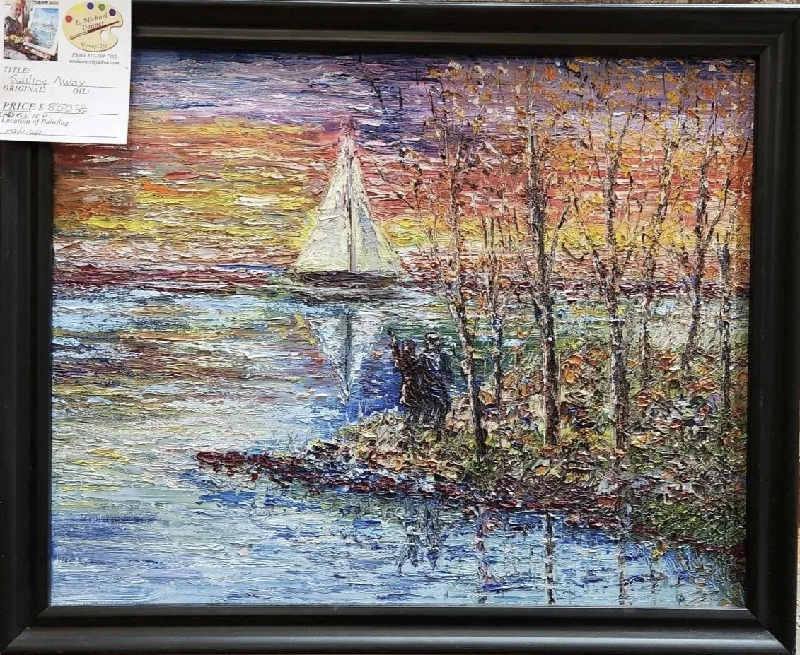 Beautiful oil painting created by artist Mike Danner,  located at the Community Art Center of Switzerland County in Vevay, Indiana