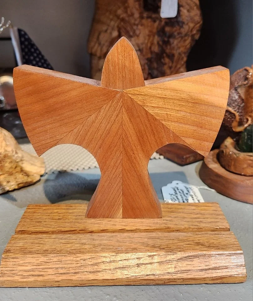 Crafted by artist Richard Drake. See this and more at the Community Art Center of Switzerland County in Vevay, Indiana.