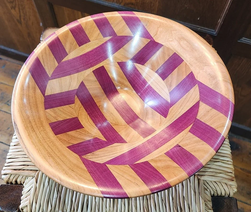 Pieces by Woodturner Lou Cougill.   See this and more at the Community Art Center of Switzerland County in Vevay, Indiana.