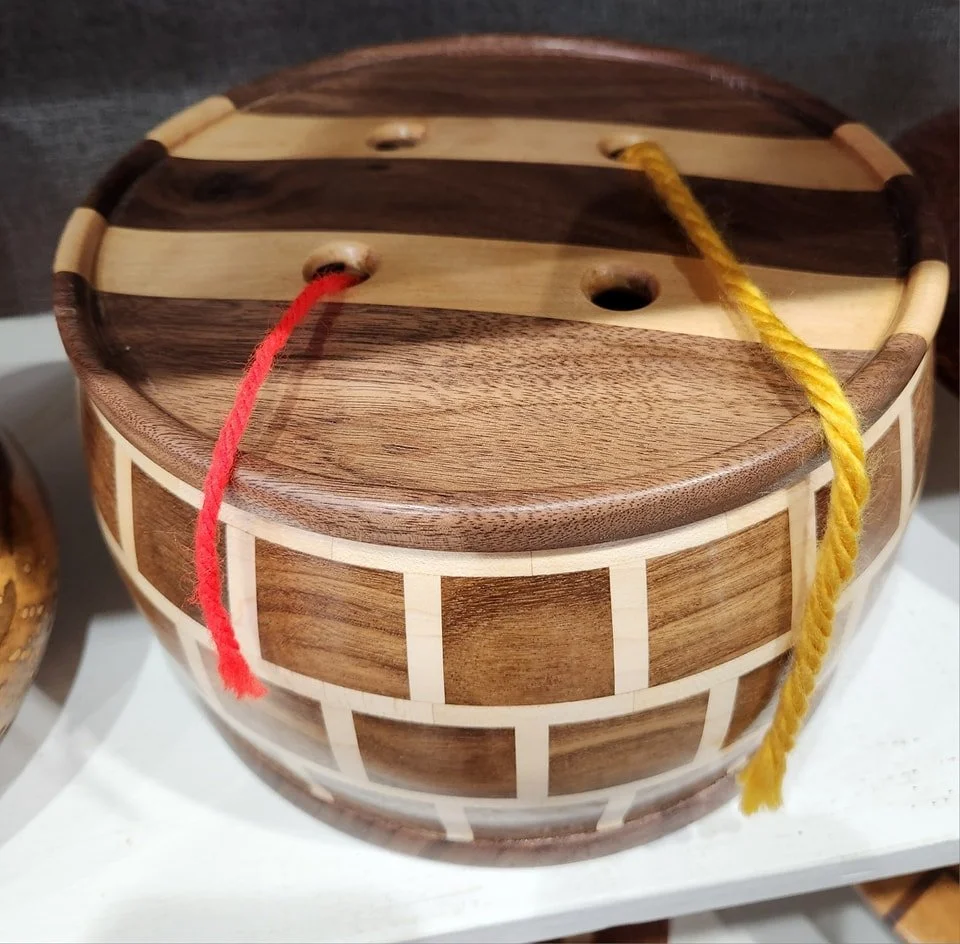 Pieces by Woodturner Lou Cougill.   See this and more at the Community Art Center of Switzerland County in Vevay, Indiana.