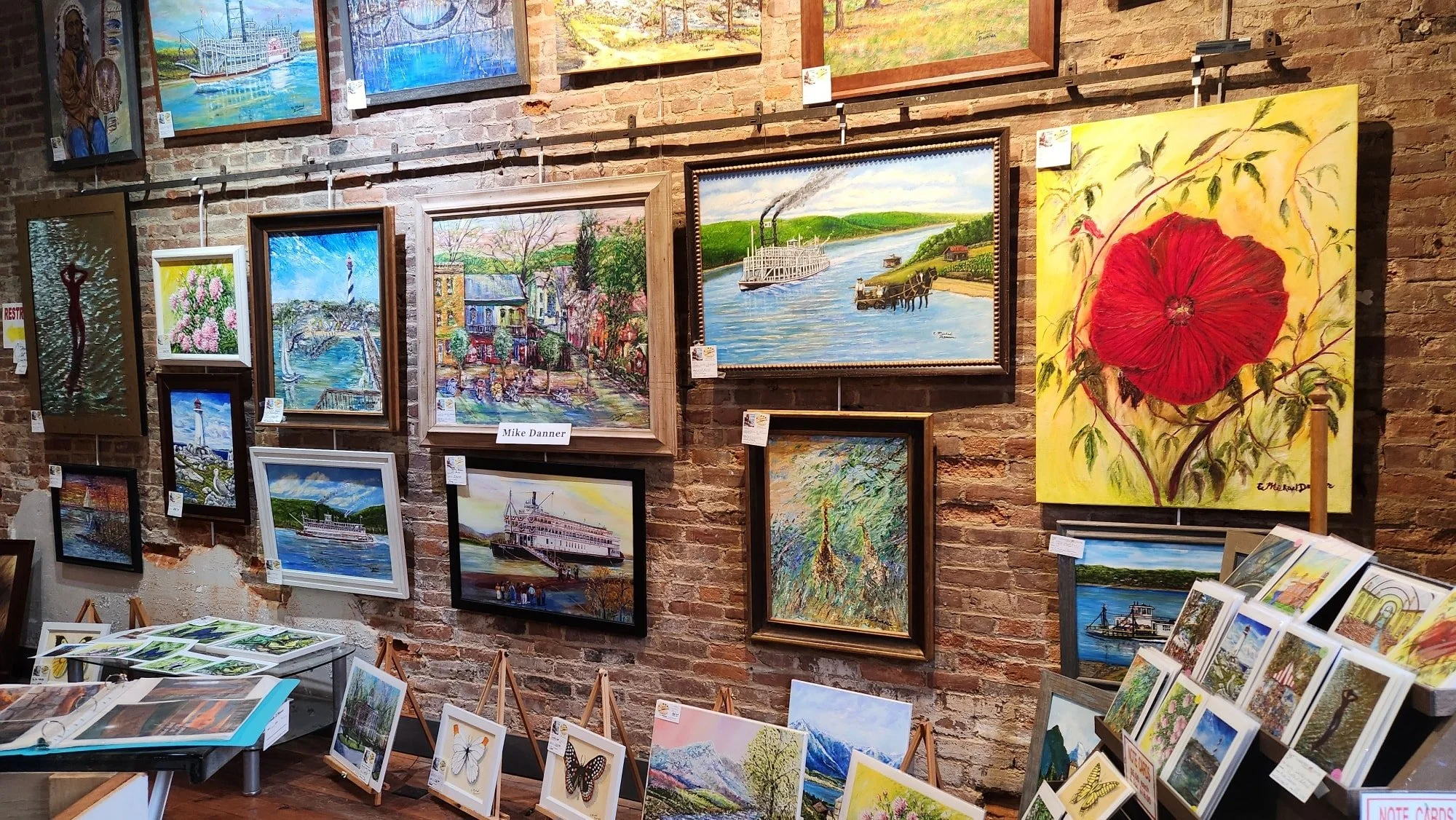 Paintings by artist Mike Danner. See this and more at the Community Art Center of Switzerland County in Vevay, Indiana.