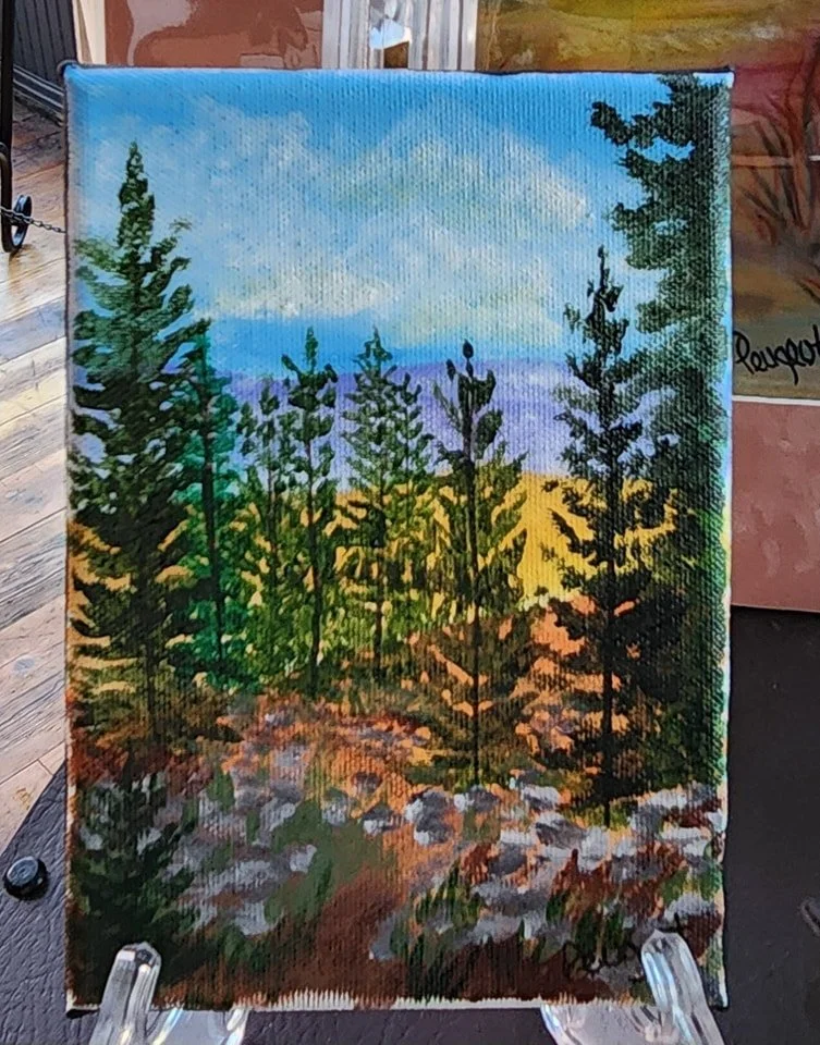 A beautiful painting created by artist Bonnie Peugeot, located at the Community Art Center of Switzerland County in Vevay, Indiana