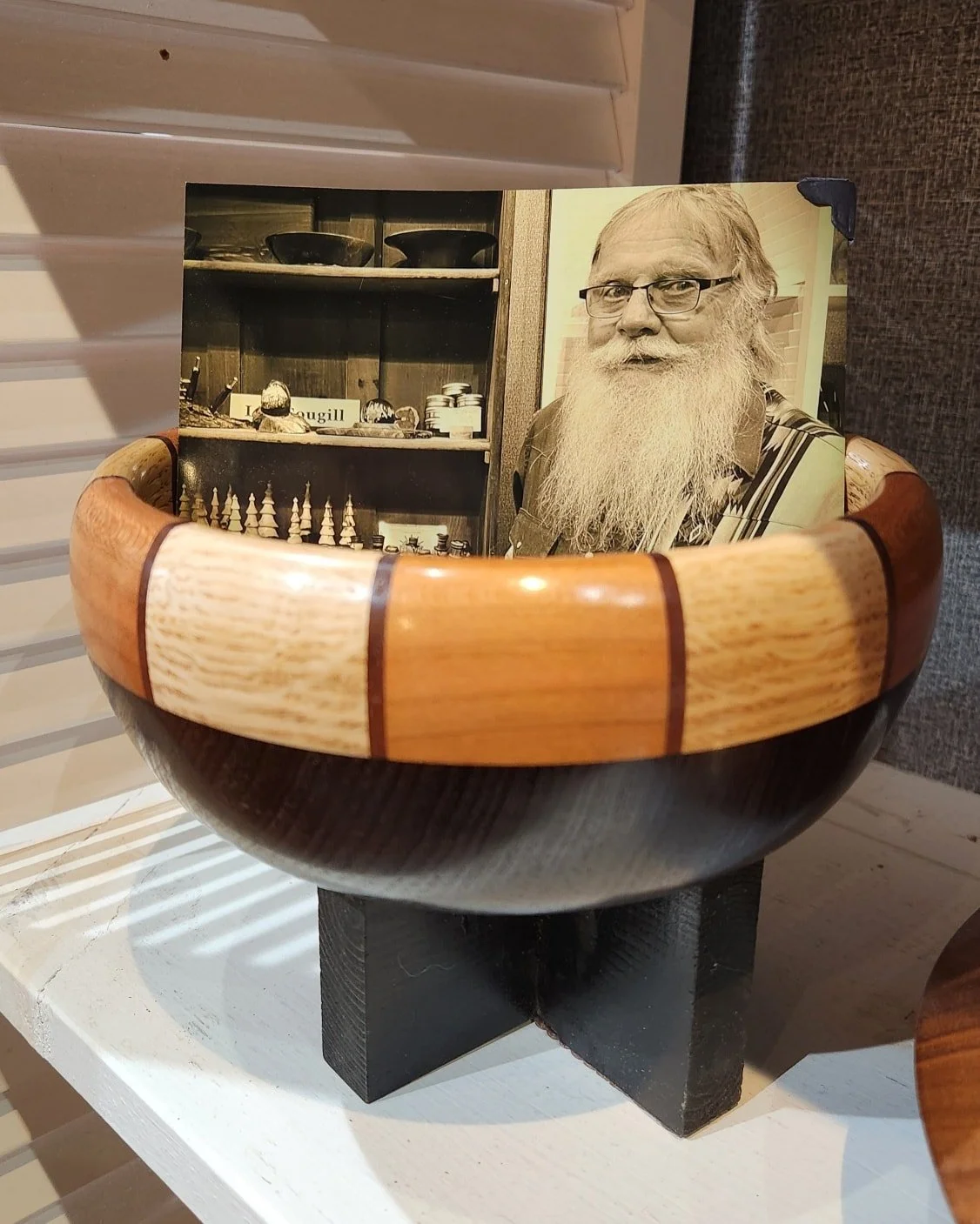 Pieces by woodturner Lou Cougill.  See this and more at the Community Art Center of Switzerland County in Vevay, Indiana.