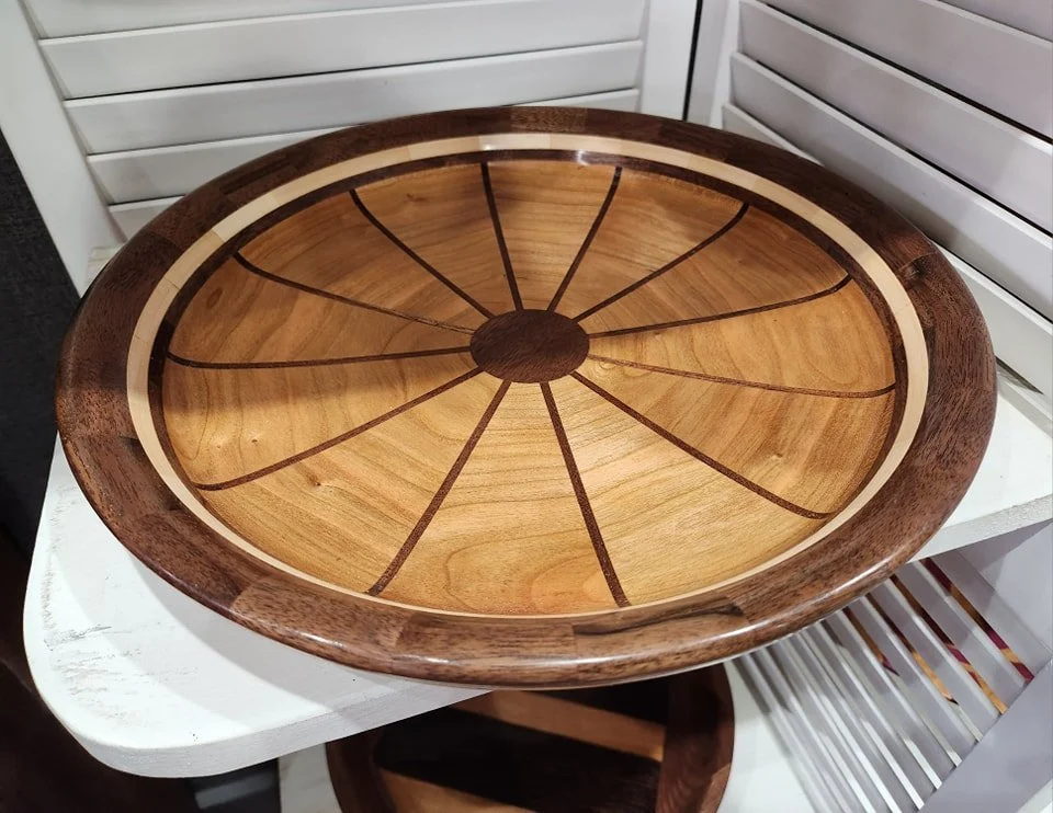 Pieces by Woodturner Lou Cougill.   See this and more at the Community Art Center of Switzerland County in Vevay, Indiana.