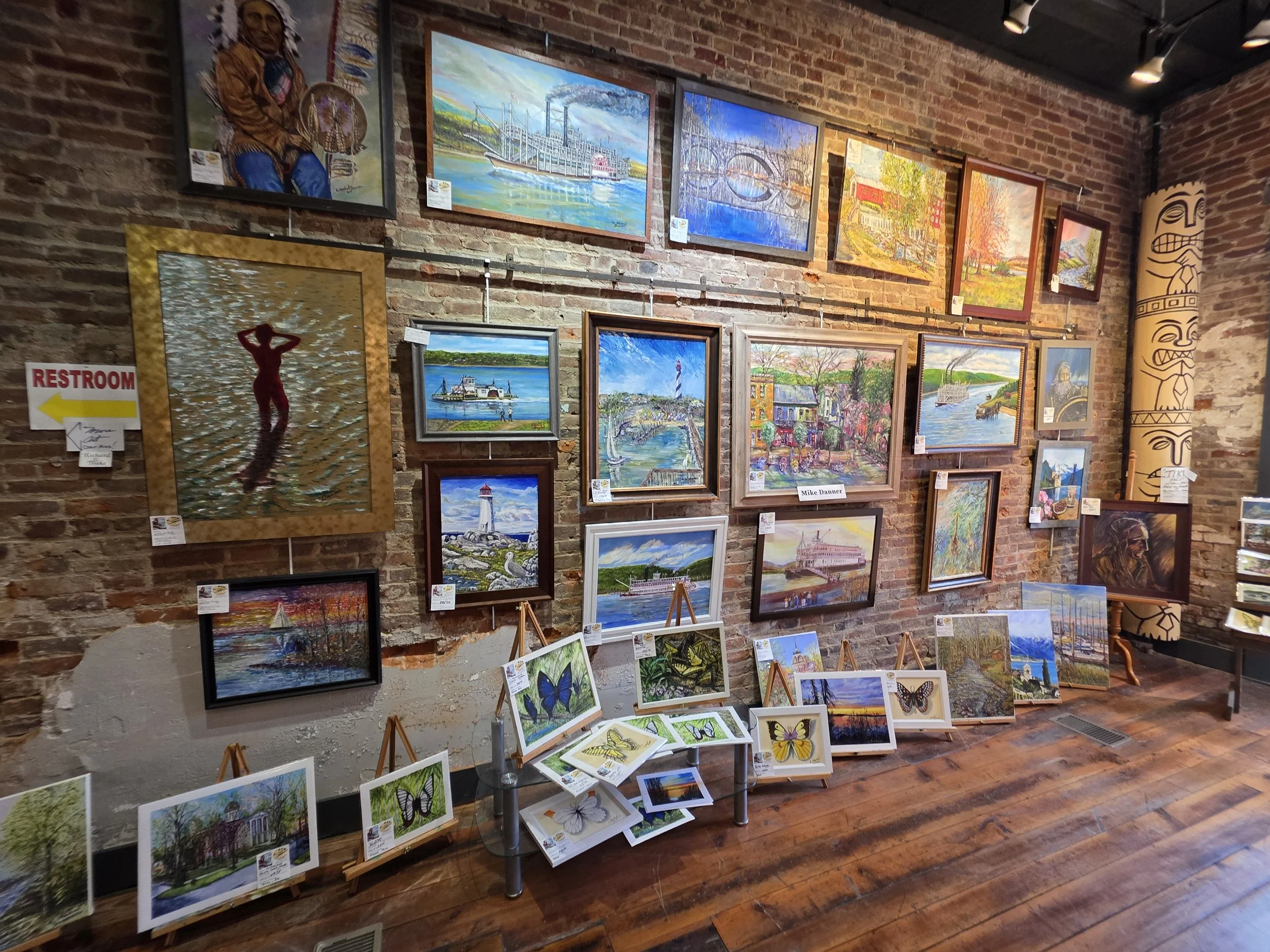 Paintings by artist Mike Danner. See this and more at the Community Art Center of Switzerland County in Vevay, Indiana.