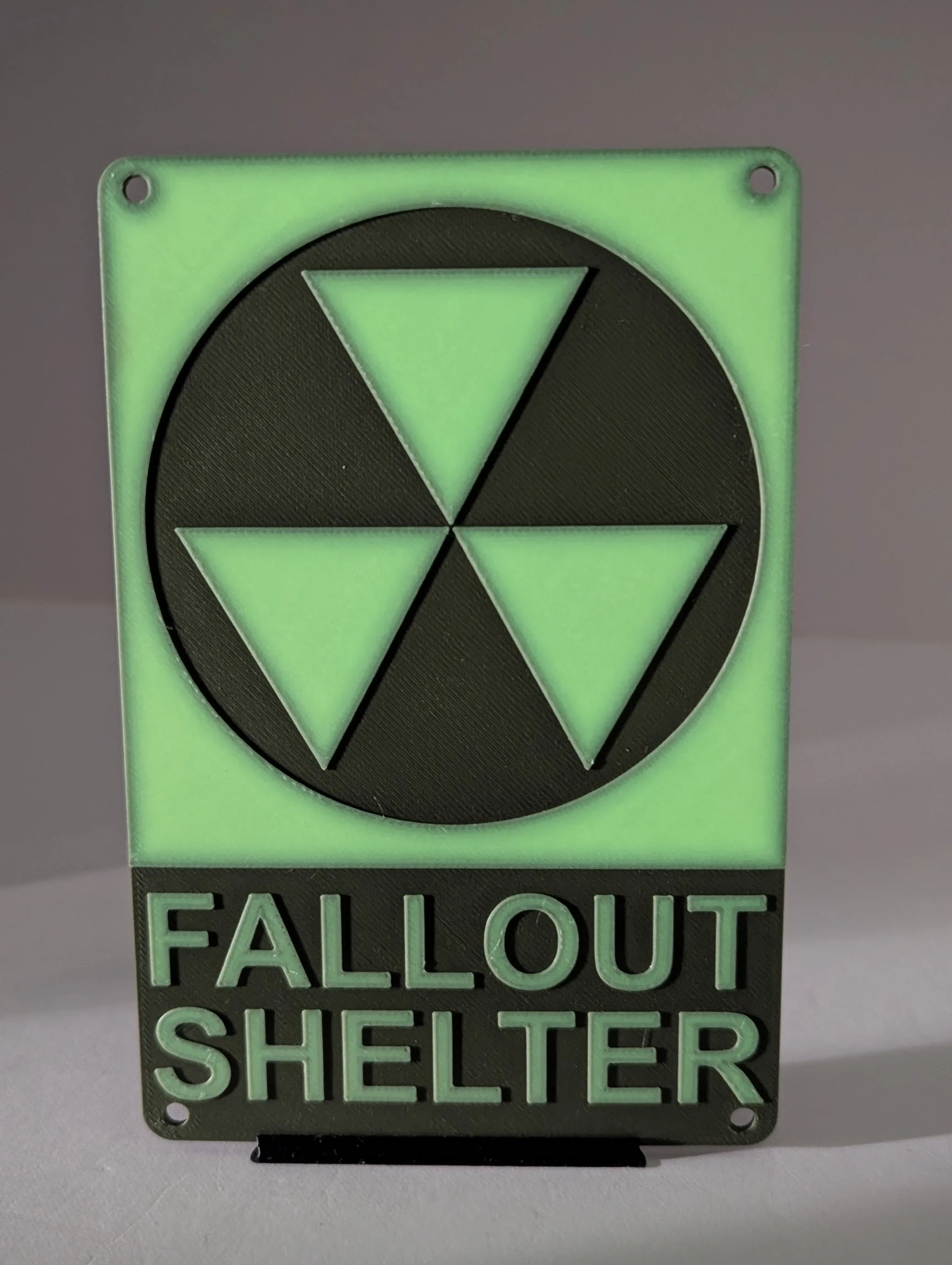 Glowing Fallout Shelter Sign