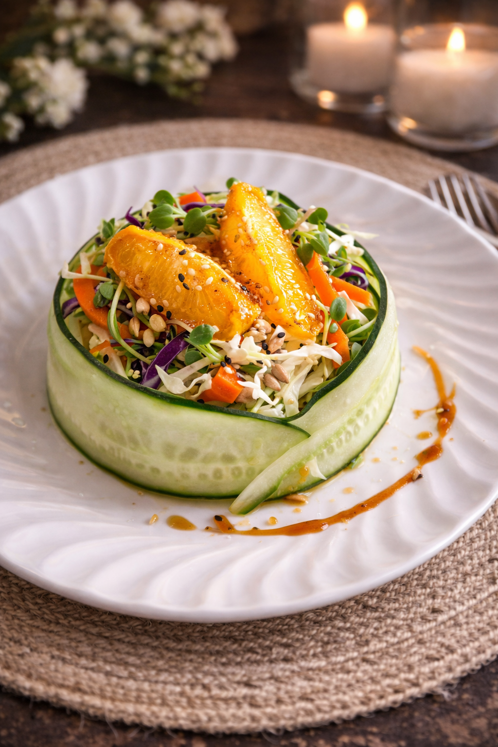 Healthy organic salad at a nature wellness retreat in Broken Bow by Natura Holistic