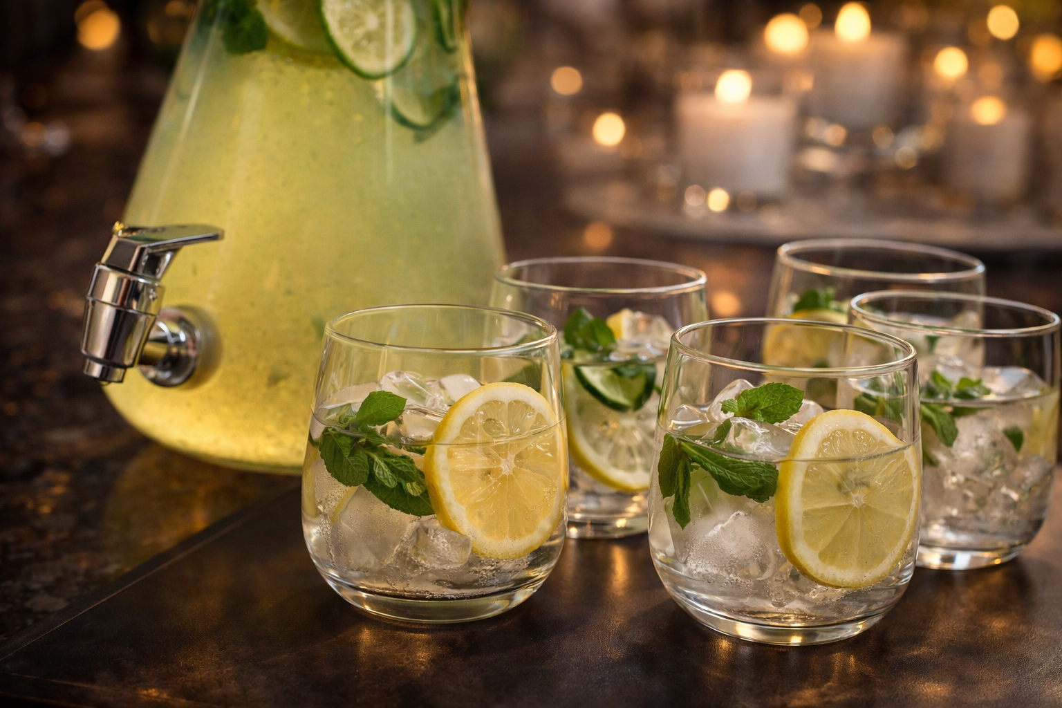 Fresh infusion for hydration at a holistic wellness retreat in nature at Broken Bow