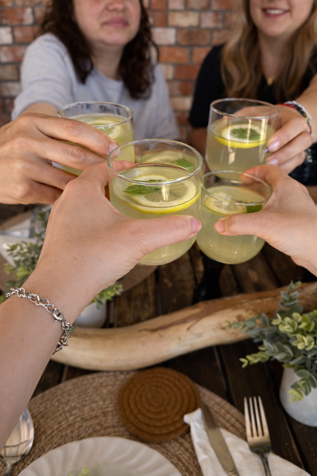Lemon and mint infused water for natural hydration at a wellness retreat experience