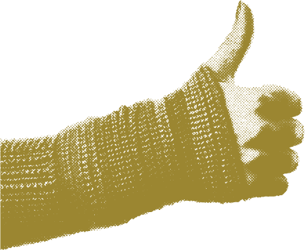 Close-up of a hand giving a thumbs-up gesture against a black background.