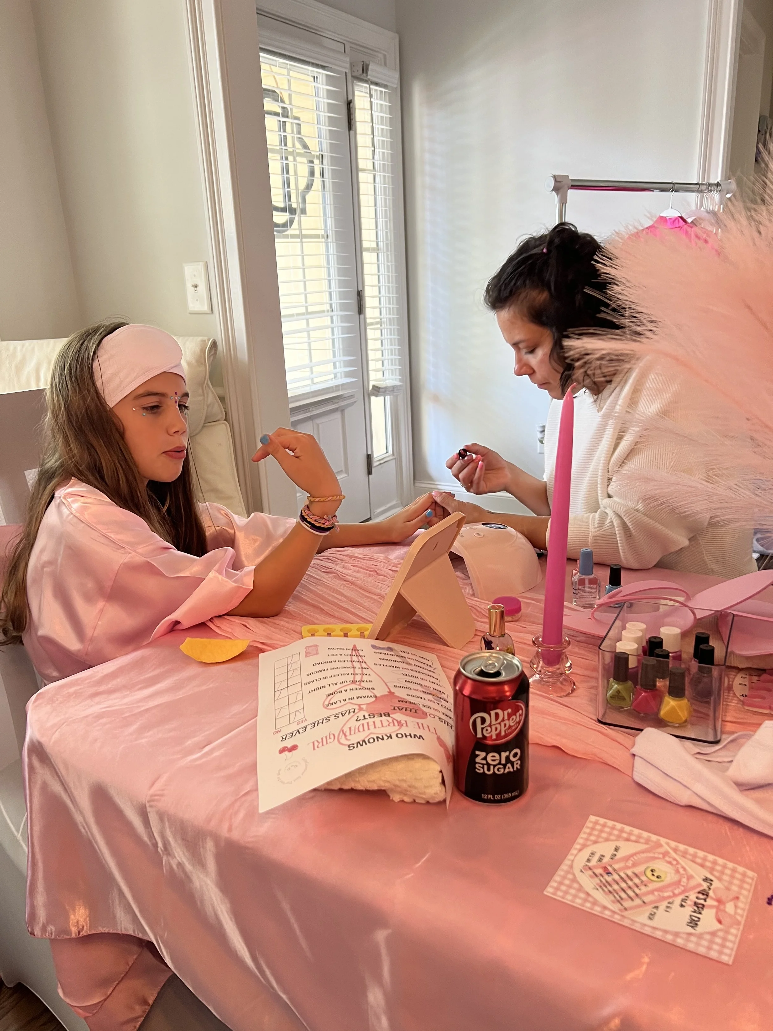 <img src="kids-nail-painting.jpg" alt="Children getting their nails painted at a Cutecumber spa birthday party">