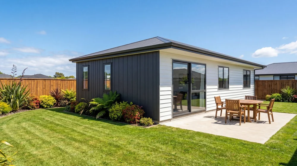 HB01 weatherboard and batten, hip roof