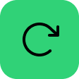 Refresh or reload icon on a green background
