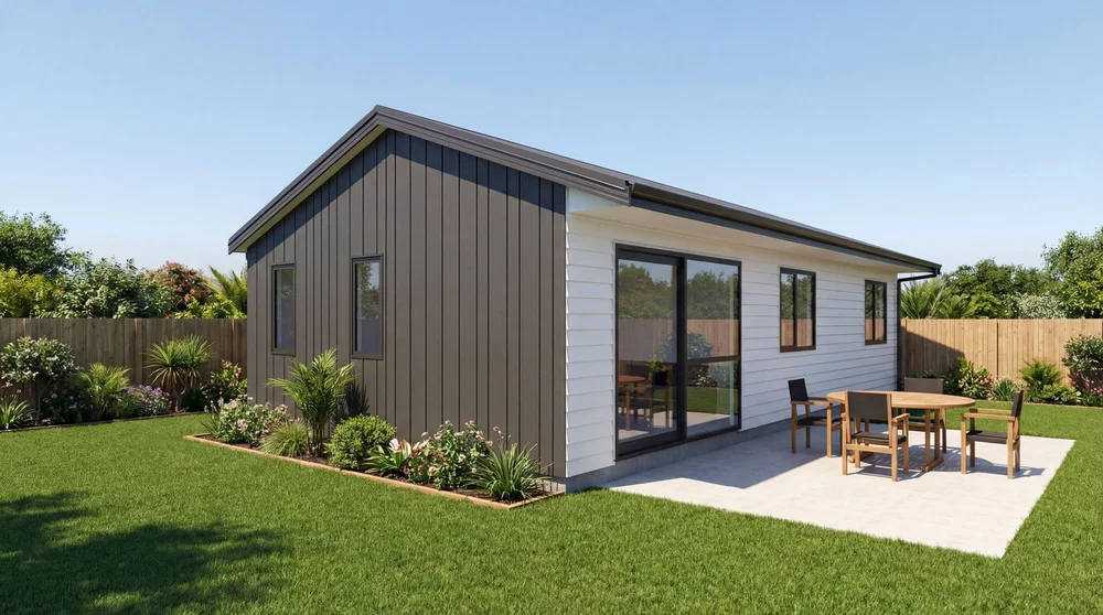 HB01 weatherboard and batten, gable roof