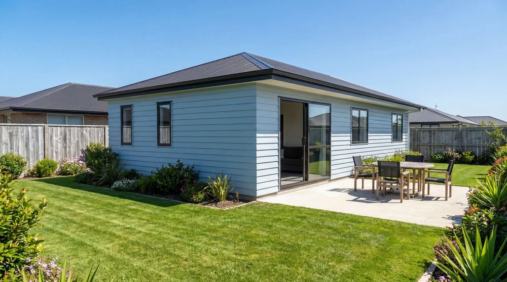 HB01 weatherboard, hip roof