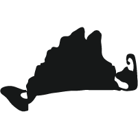Silhouetted map of Martha's Vineyard