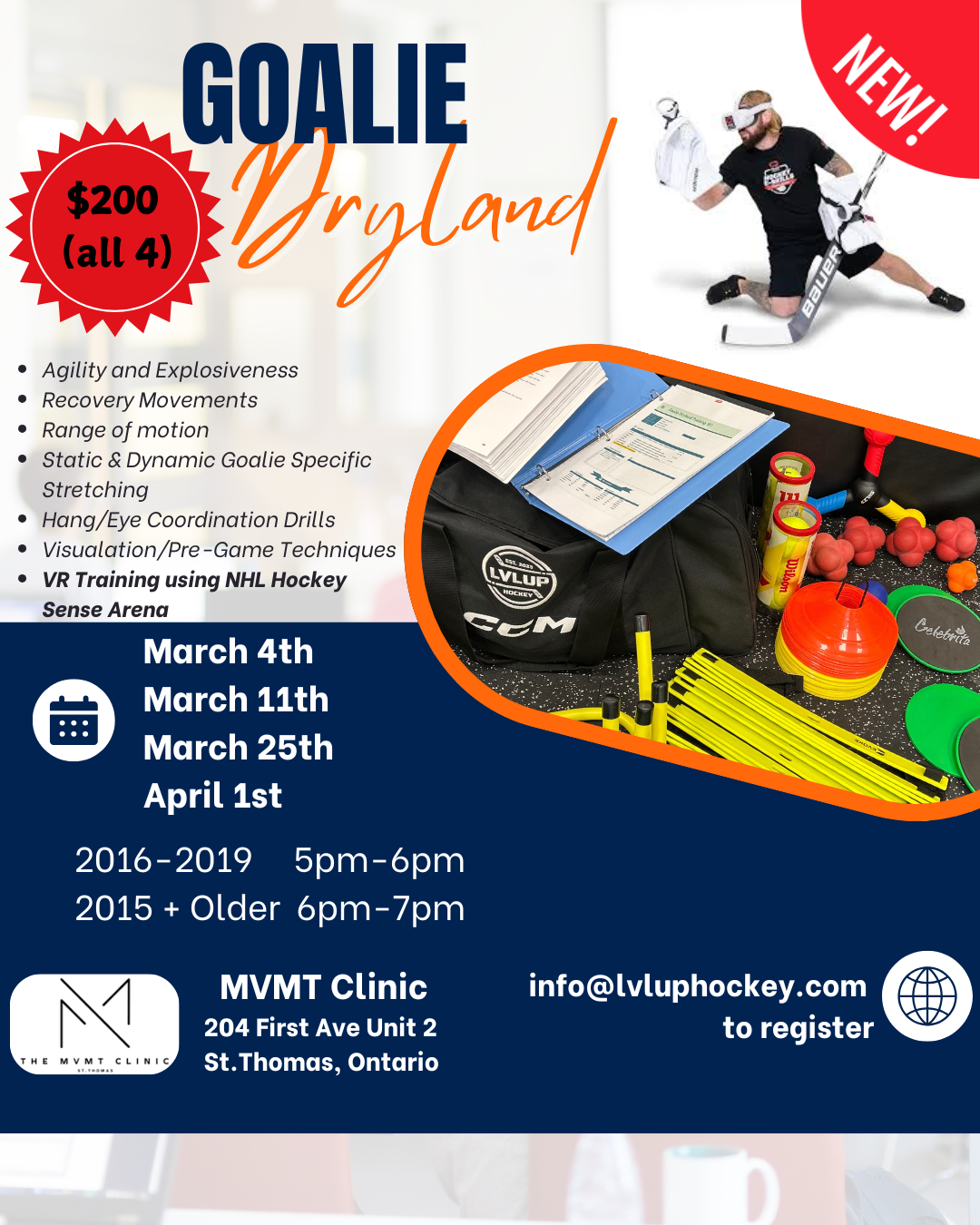 Goalie Dryland & VR Training