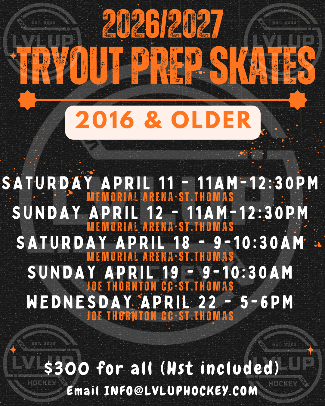 2026 Tryout Prep Skate- 2016 & Older