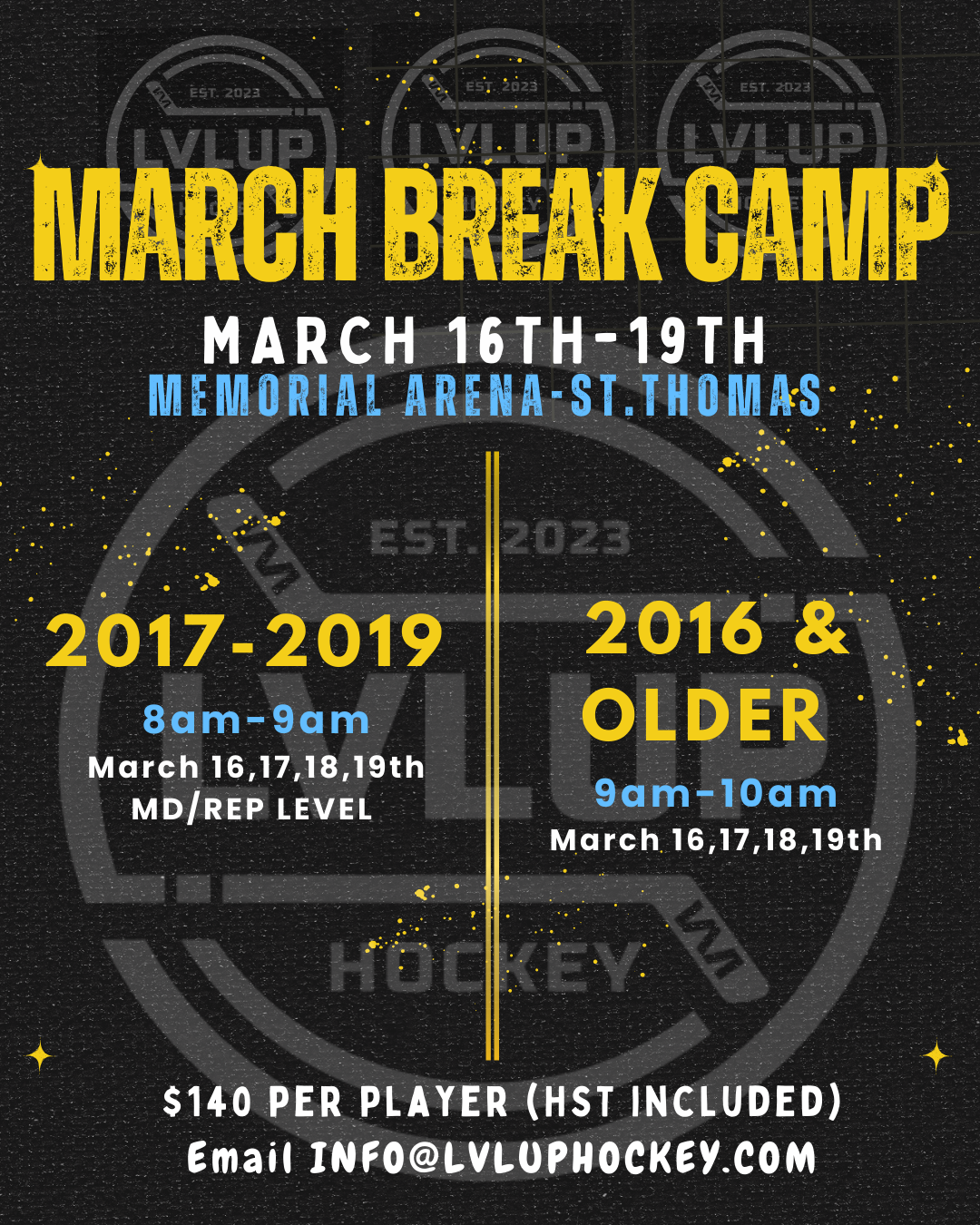 March Break Camp (2017-2019 MD/Rep Level)