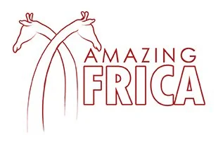 Logo for Amazing Africa featuring two stylized giraffes with long necks and the text 'Amazing Africa'