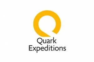 Quark Expeditions logo with a yellow circular symbol and black text