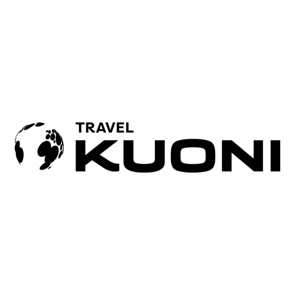 Travel Kuoni logo with a globe made of footprints and bold text.