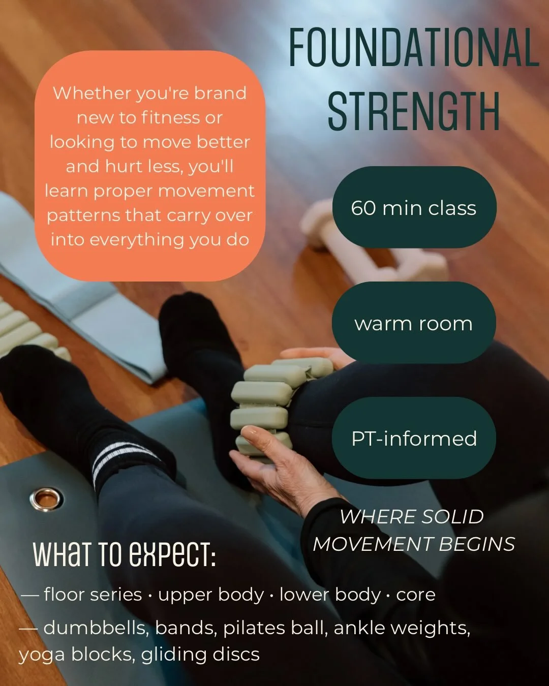 Fitness classes launching June 1st! Here&rsquo;s what&rsquo;s waiting for you 👇🏻

Foundational Strength &mdash; build the base
Pure Strength &mdash; push your limits
Mat Pilates &mdash; core, control &amp; connection
Mobility &mdash; move better, f
