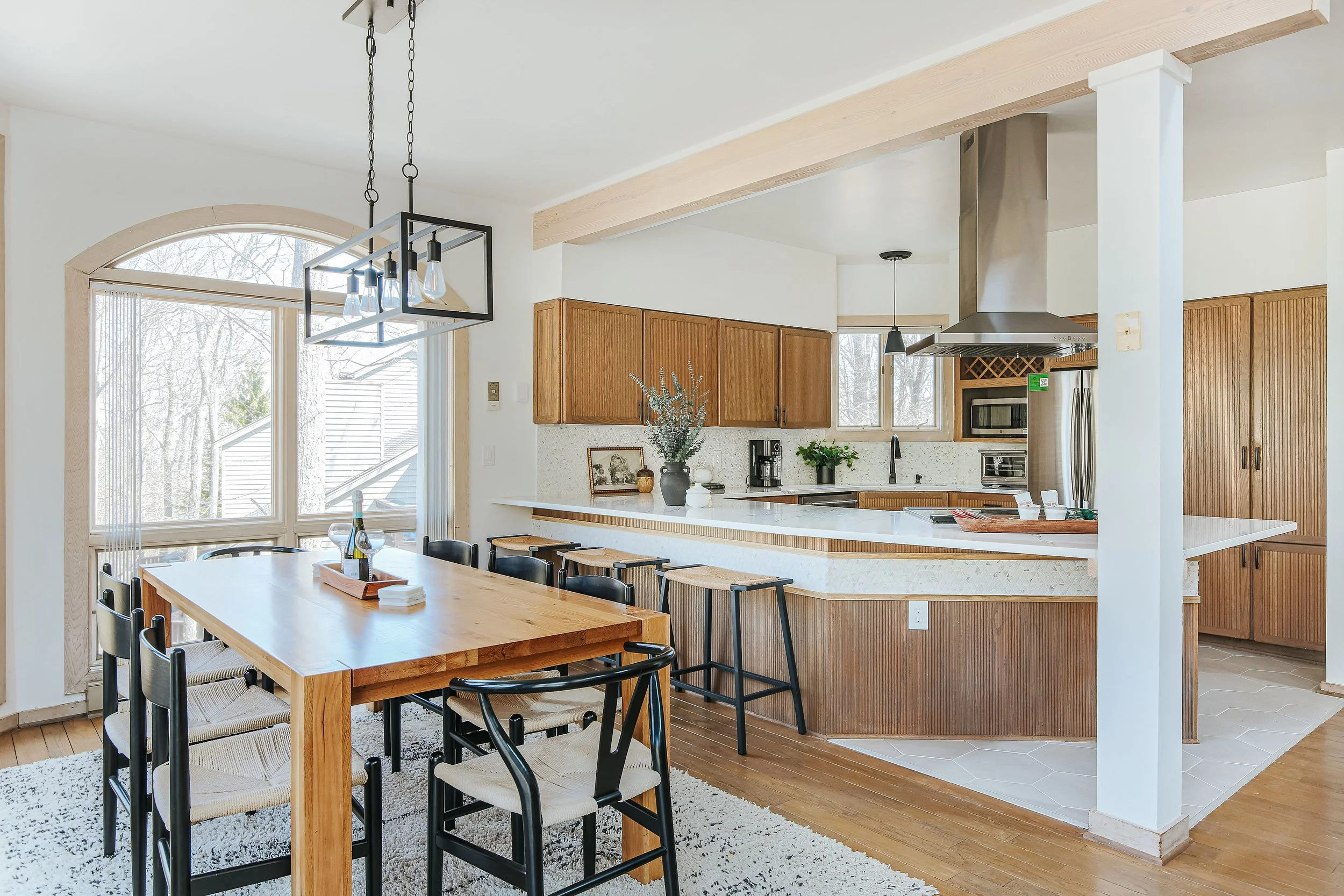 Kitchen Update- Full Refresh. 
New tile flooring updated countertops, backsplash installation, and new faucet for clean, modern finish.