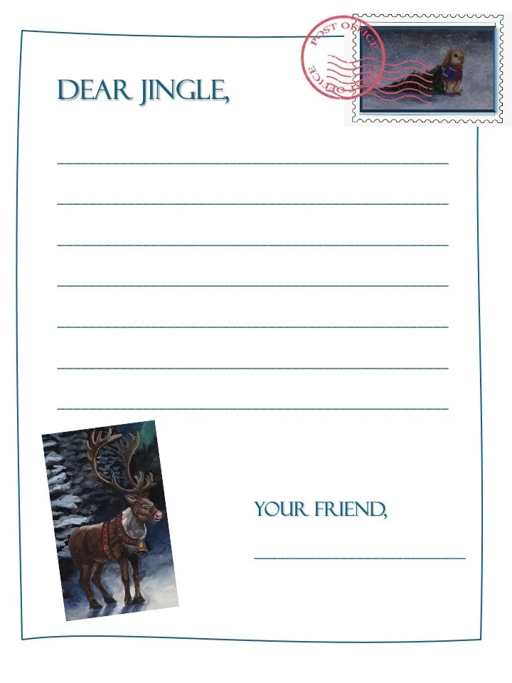 A printable "Dear Jingle" letter activity from When Reindeer Appear: Jingle's Story.
