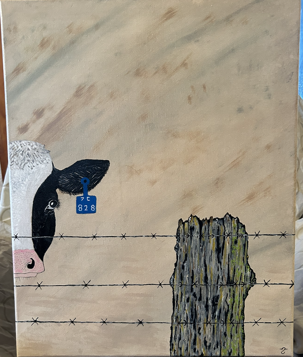 Creeping Cow w/ Fence post