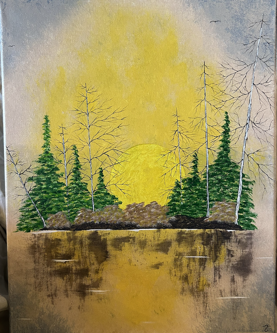 Lake overview w/ sun- Print