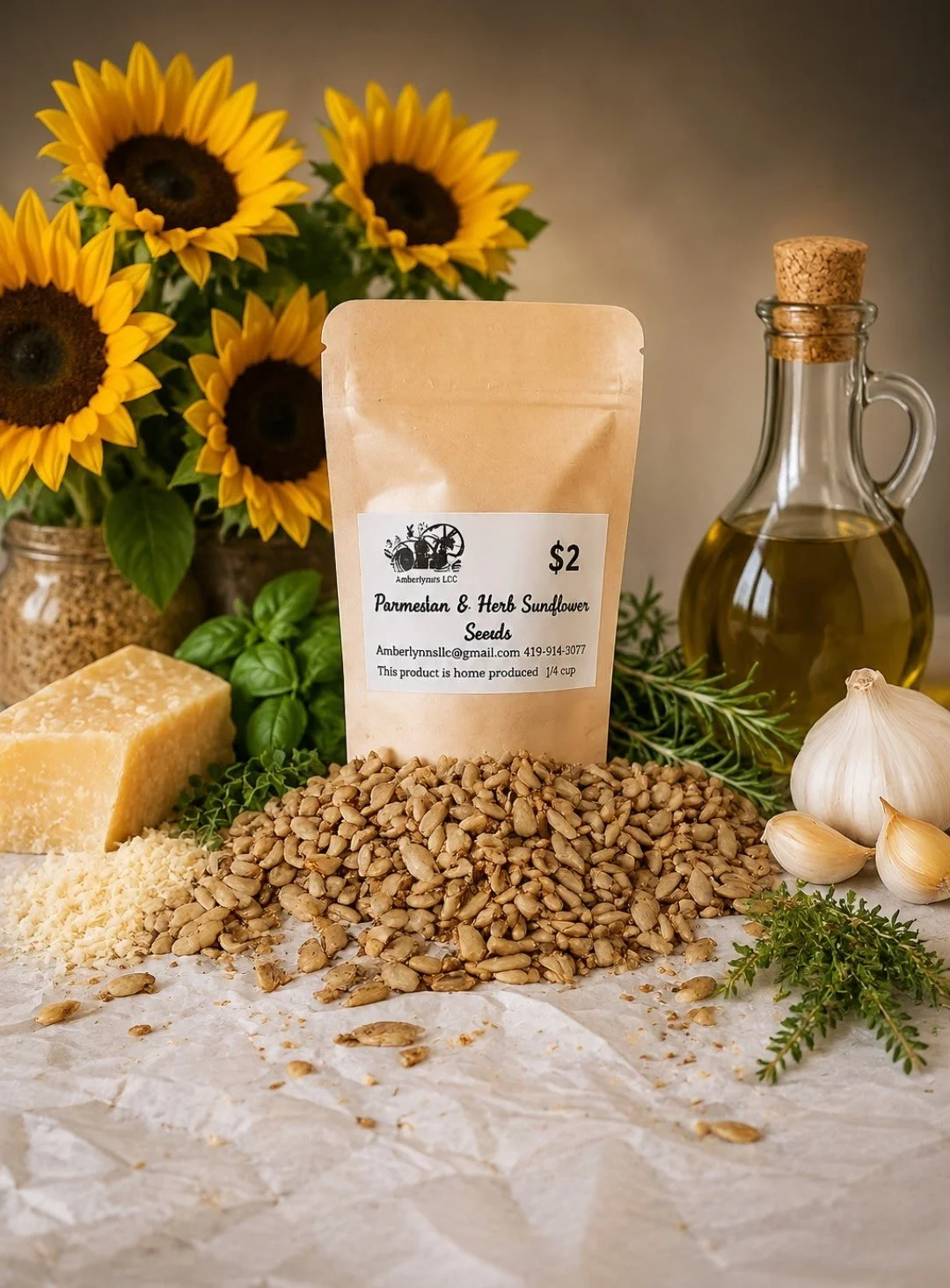2 Oz. Parmesan and Herb Sunflower seeds