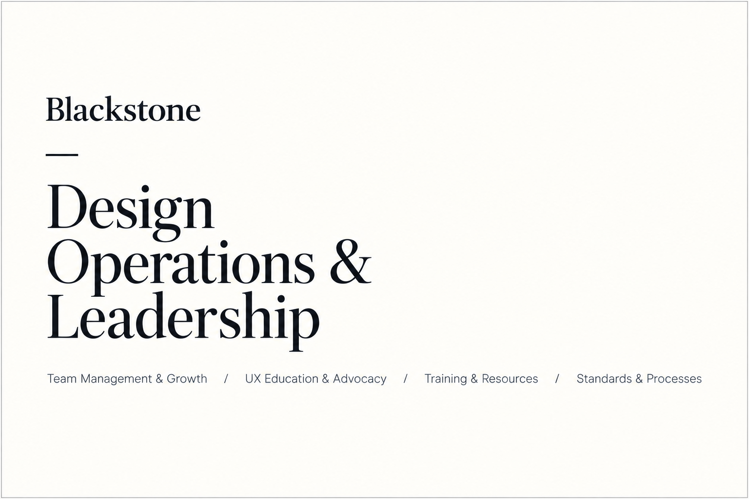 Blackstone | DesignOps &amp; Leadership
