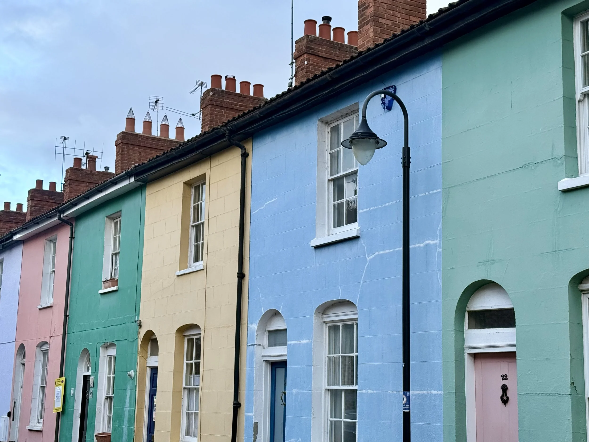 Colourful terraced houses on Observatory Street