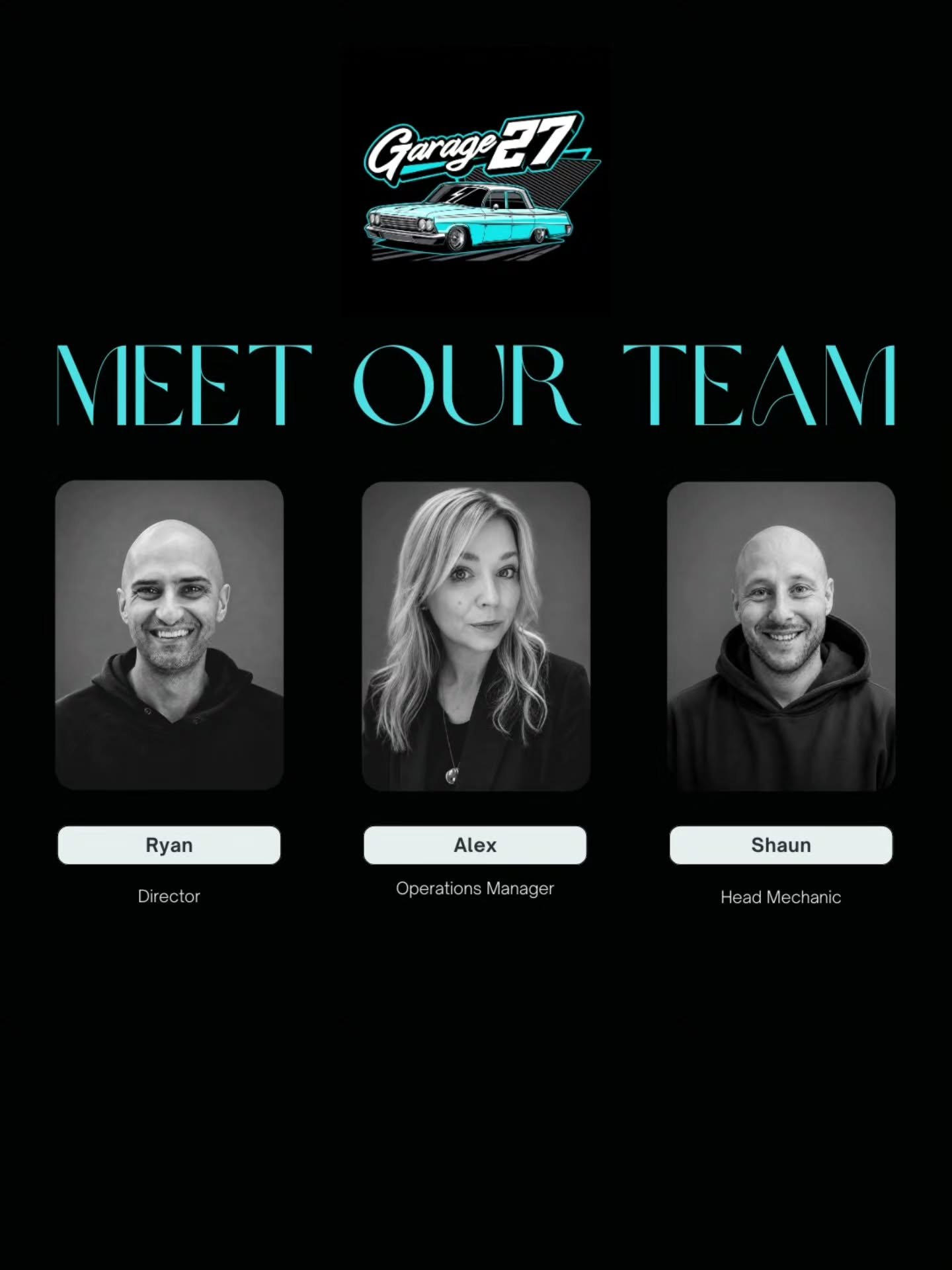 Meet the people behind the chaos, coffee consumption and car obsession. 👀🔧
At Garage 27, we&rsquo;re not here to be your typical dealership.
No pushy sales tactics. No fluff. Just real people who genuinely love cars and care about doing things prop
