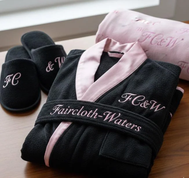 Full Set w/Slippers and Towels (Black Line Winter 2026 - Jet Pink Strawberry - Pink Trim)