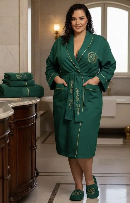 Full Set w/Slippers and Towels (jade House Spring 2026 - Emerald Gold Leaf)