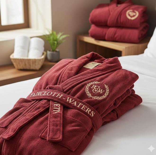FairWater Robes + Towel Doubles (Red Line Winter 2026 - Strawberry Red with Gold Font)