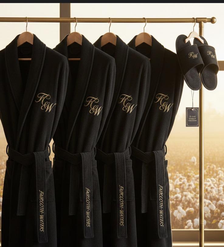 Classical Bulk Robe Set Winter 2026 (Panther Black with Gold Font) PACK OF 4 SET