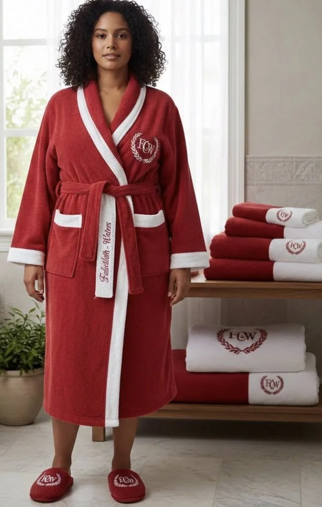 Full Set w/Slippers and Towels (Sugar Line Winter 2026 - Sugar Watermelon - Watermelon Red x White Sugar Trim and Font)